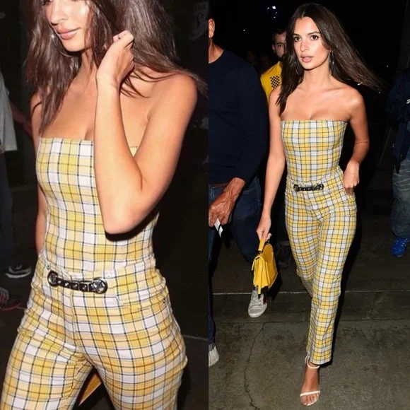 MIAOU x Opening Ceremony Yellow Plaid Lucy Corset – Size L – NWOT *CELEB FAV*